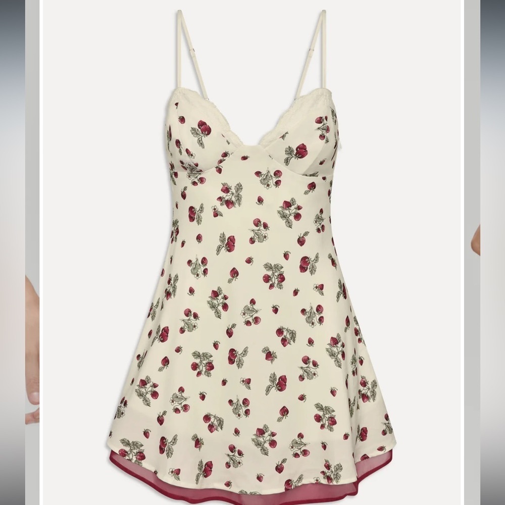 Frankie’s Bikinis Kenley Mini Dress Size Large Strawberry Print